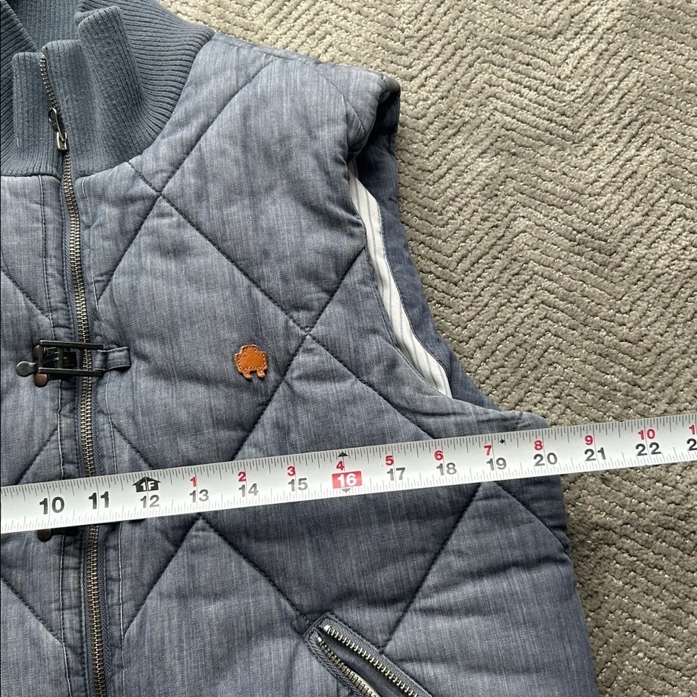 Marshall Artist Quilted Gilet Vest Blue Cotton Zip Men’s L